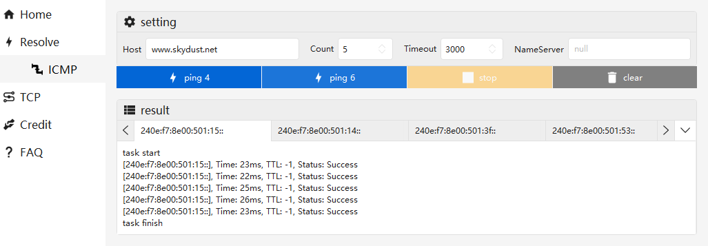 ICMP snapshot